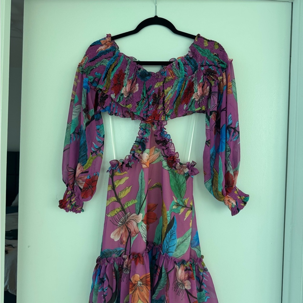 PatBO Zamia Magenta Cut Out Off the Shoulder dress- never worn